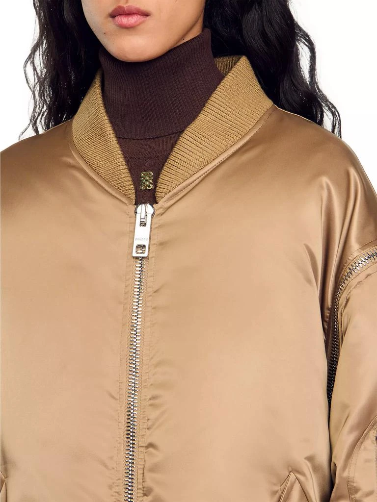 Sandro Satin Look Bomber Jacket 5