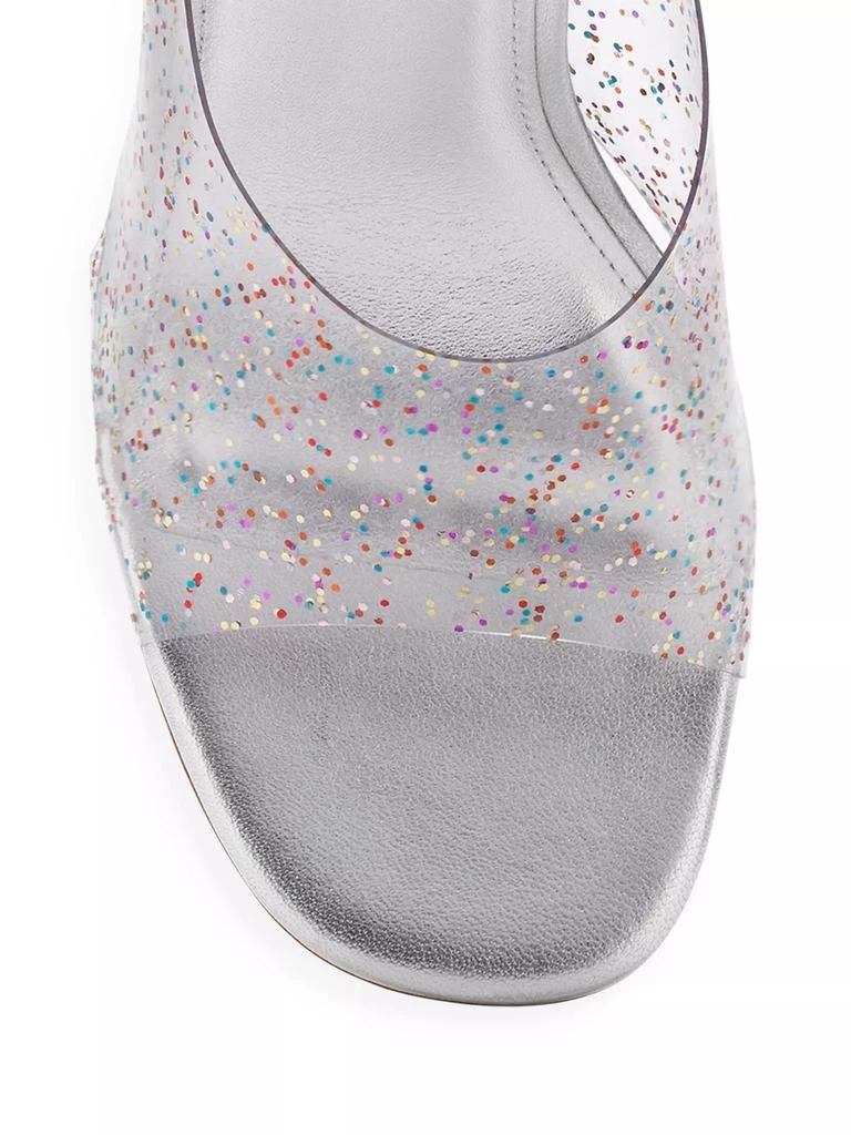 Larroude Madonna Lucite Glitter Vinyl Mules 4