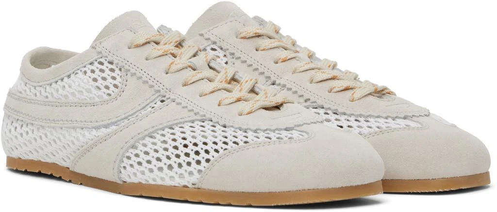 Dries Van Noten White & Beige Suede Sneakers 4