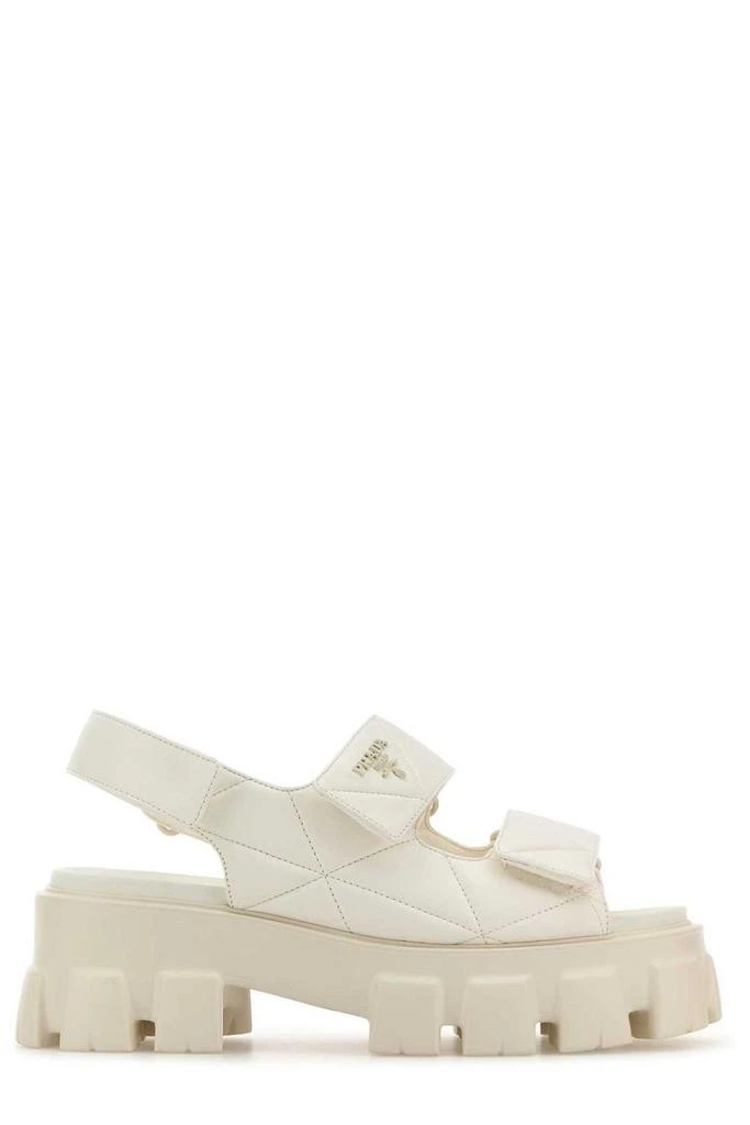 Prada Prada Triangle-Logo Quilted Chunky Sandals 1