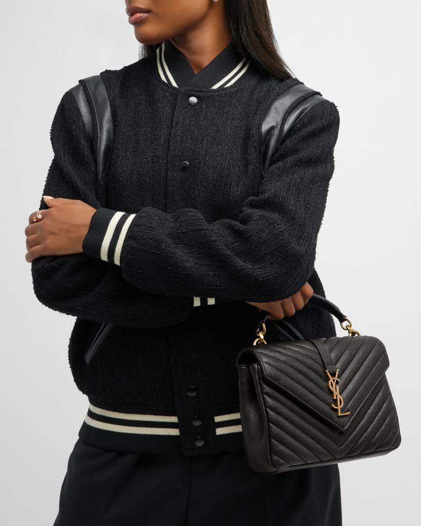 Yves Saint Laurent College Medium Flap YSL Shoulder Bag in Quilted Leather 4