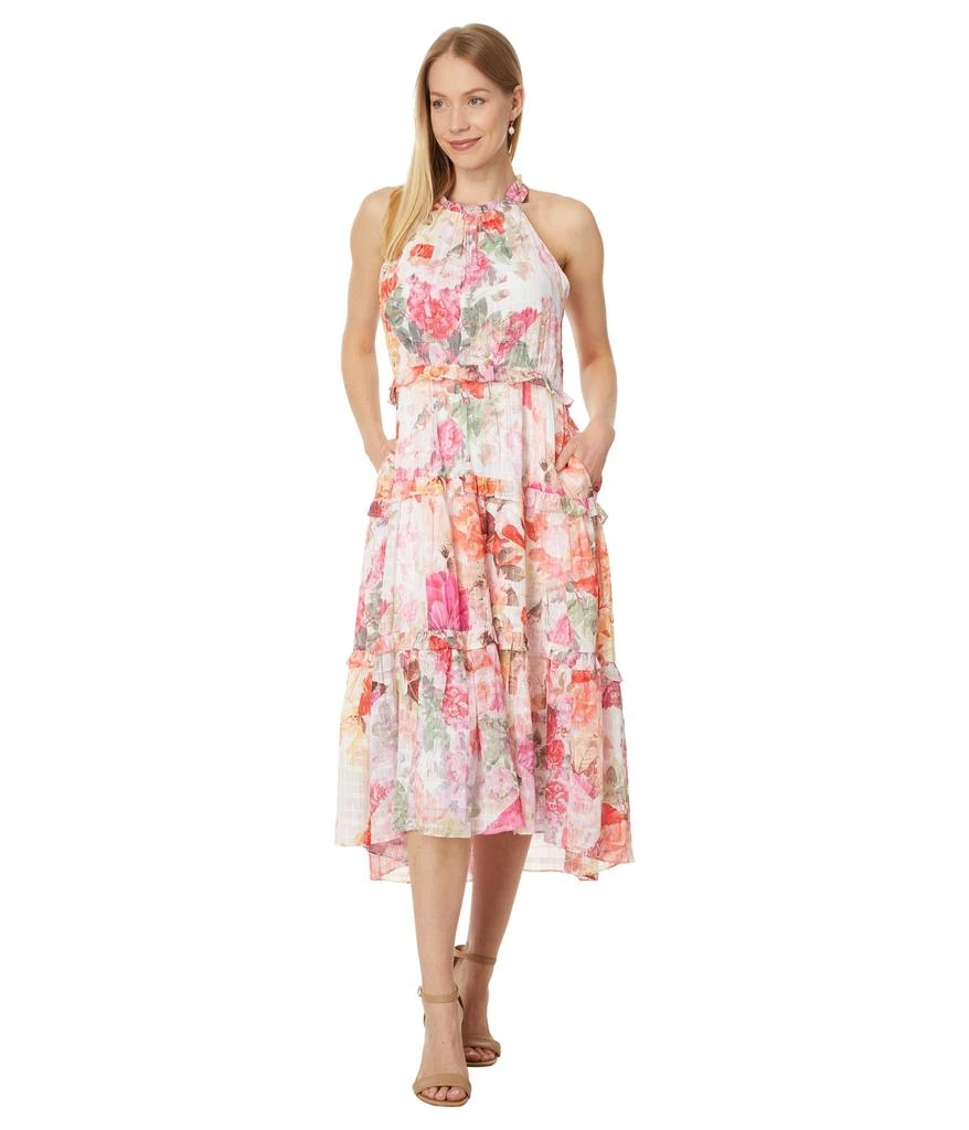 Vince Camuto Novelty Chiffon Halter Hi Lo Midi 1