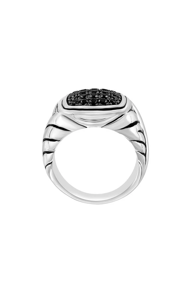 Effy Men's Sterling Silver Pavé Black Spinel Signet Ring - Size 10 2