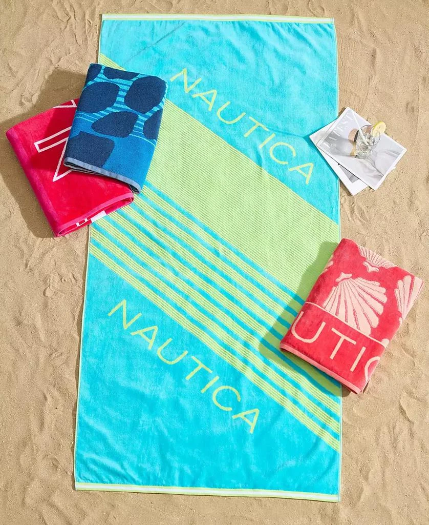Nautica Tilted Logo Jacquard Beach Towel Set, 68" X 36" 5