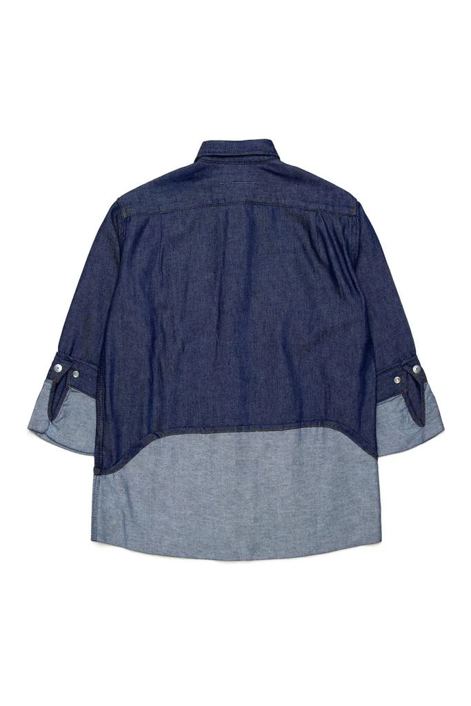 MM6 MM6 Maison Margiela Kids Logo-Printed Button-Up Denim Shirt 2