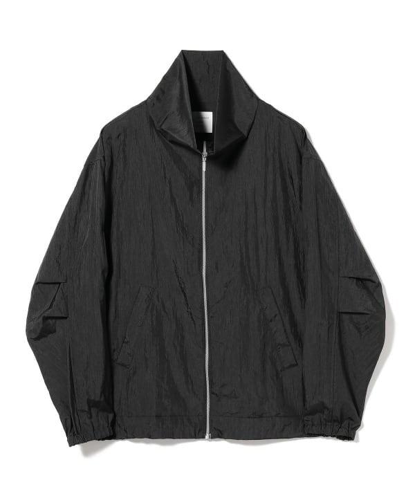 BEAMS Retro-Inspired Black Nylon Zip-Up Blouson