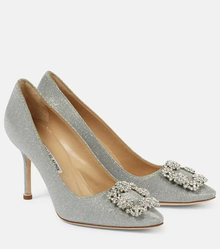Manolo Blahnik Hangisi 90 embellished glitter pumps 1