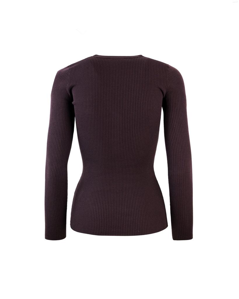 Shop Elisabetta Franchi Breast Pocket Ribbed Knit Top on Sale at