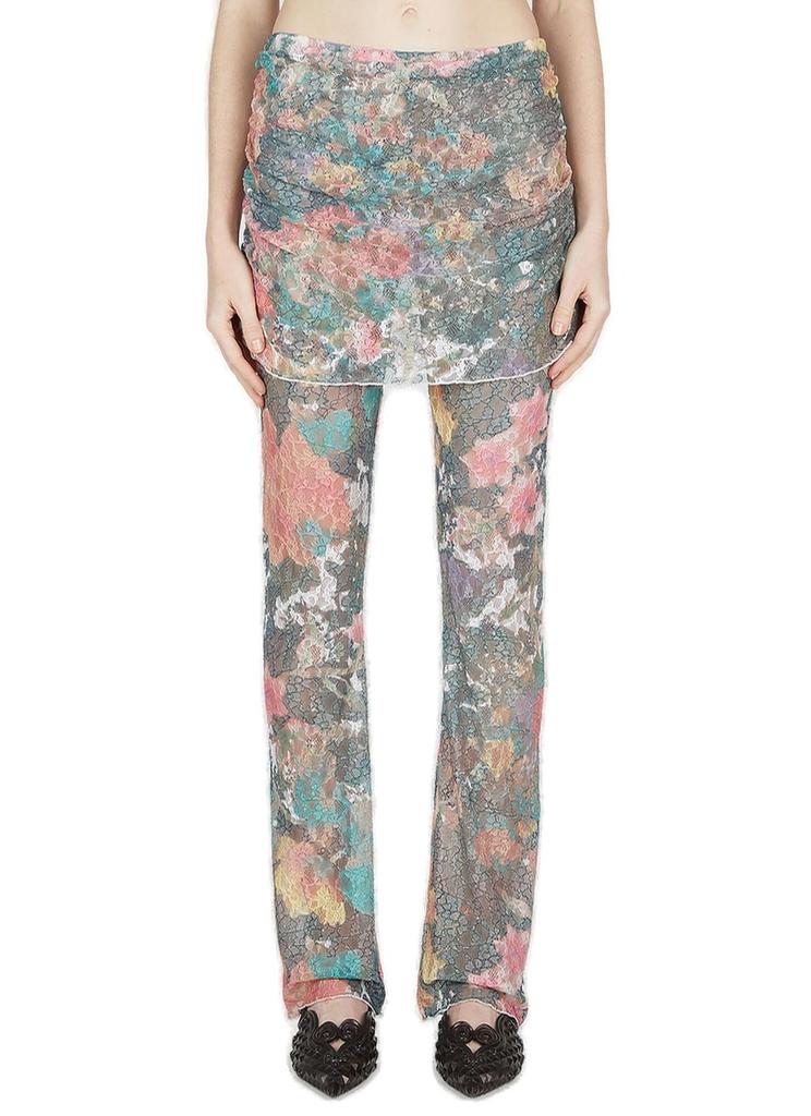 Rave Review Rave Review Mane Flower Jacquard Overlay Skirt Pants