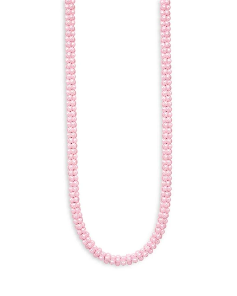 LAGOS Sterling Silver Pink Caviar Ceramic Rope Necklace, 18" 1