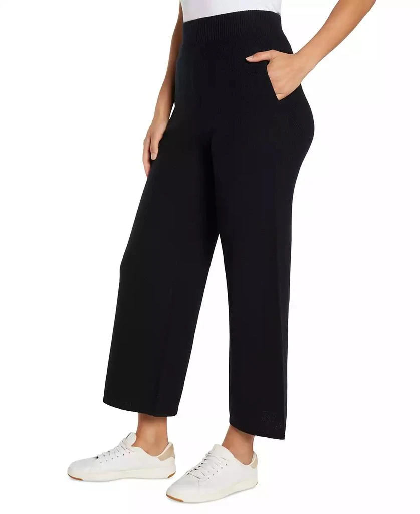 Three Dots Women's Pull-On Straight-Leg Ribbed Pants 2