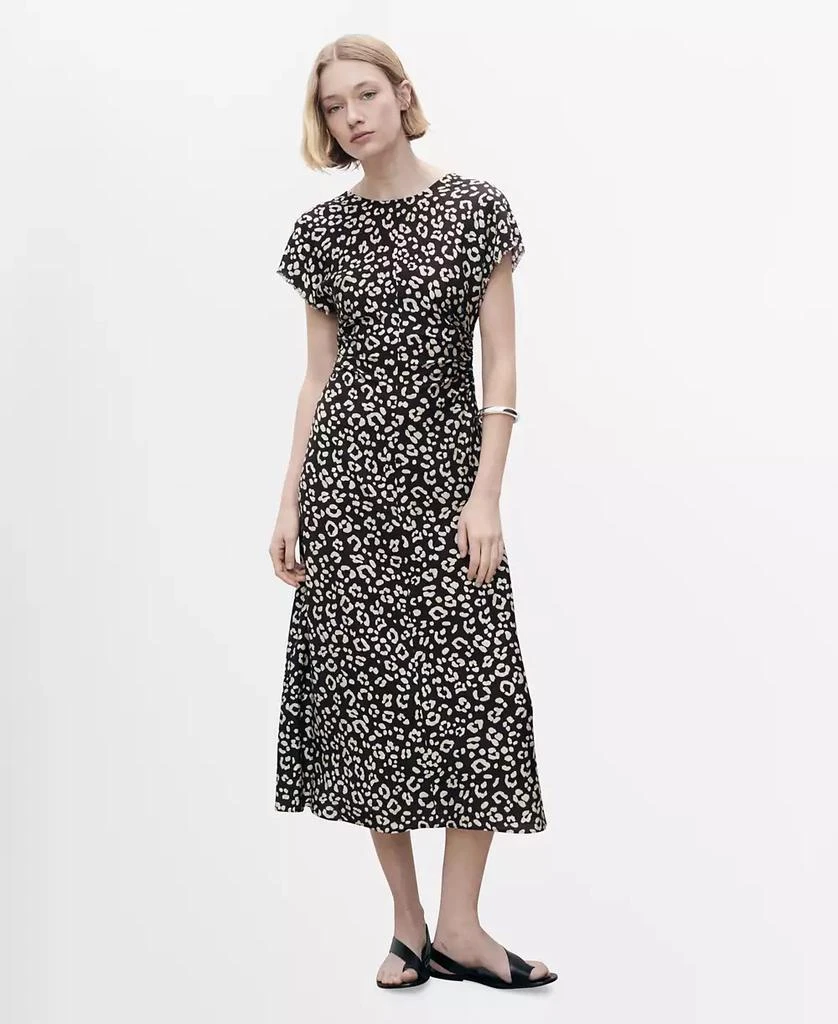 Shop Women's Frayed Ends Leopard Print Dress on Sale at