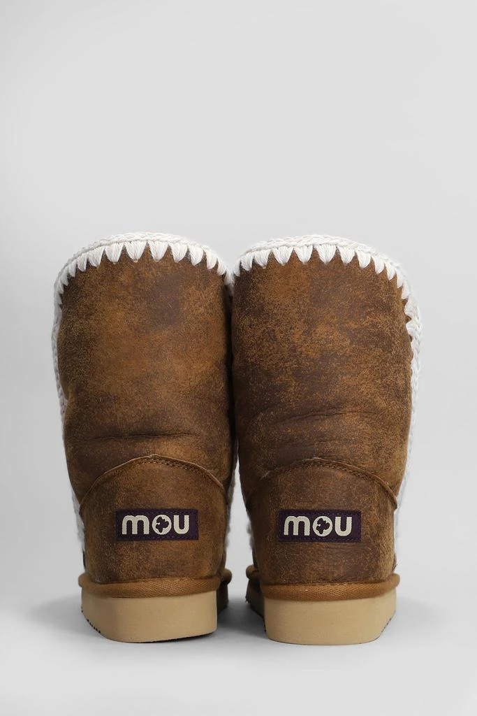 Mou Eskimo 24 Vintage Low Heels Ankle Boots In Brown Leather 4