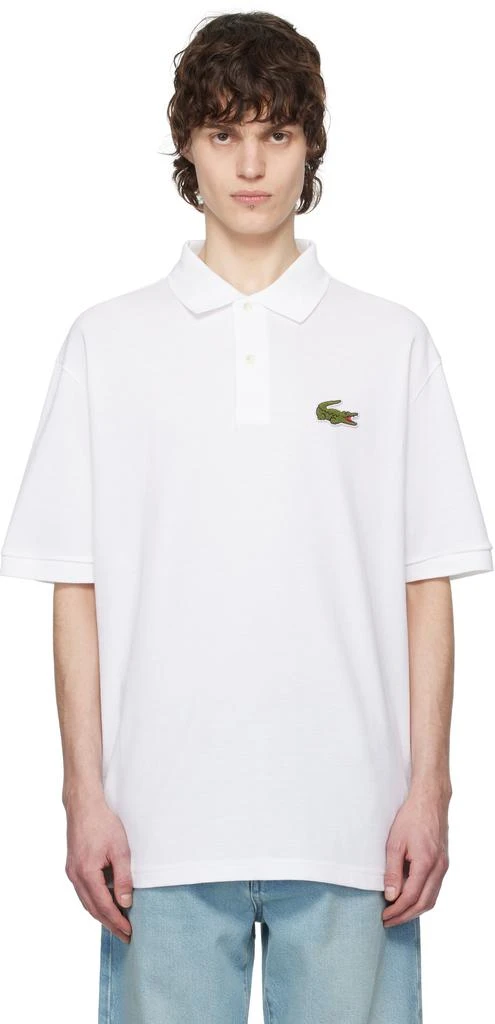 Lacoste White Loose Fit Piqué Badge Polo 1