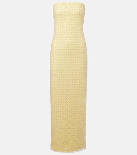 ROTATE Birger Christensen Embellished strapless gown 1