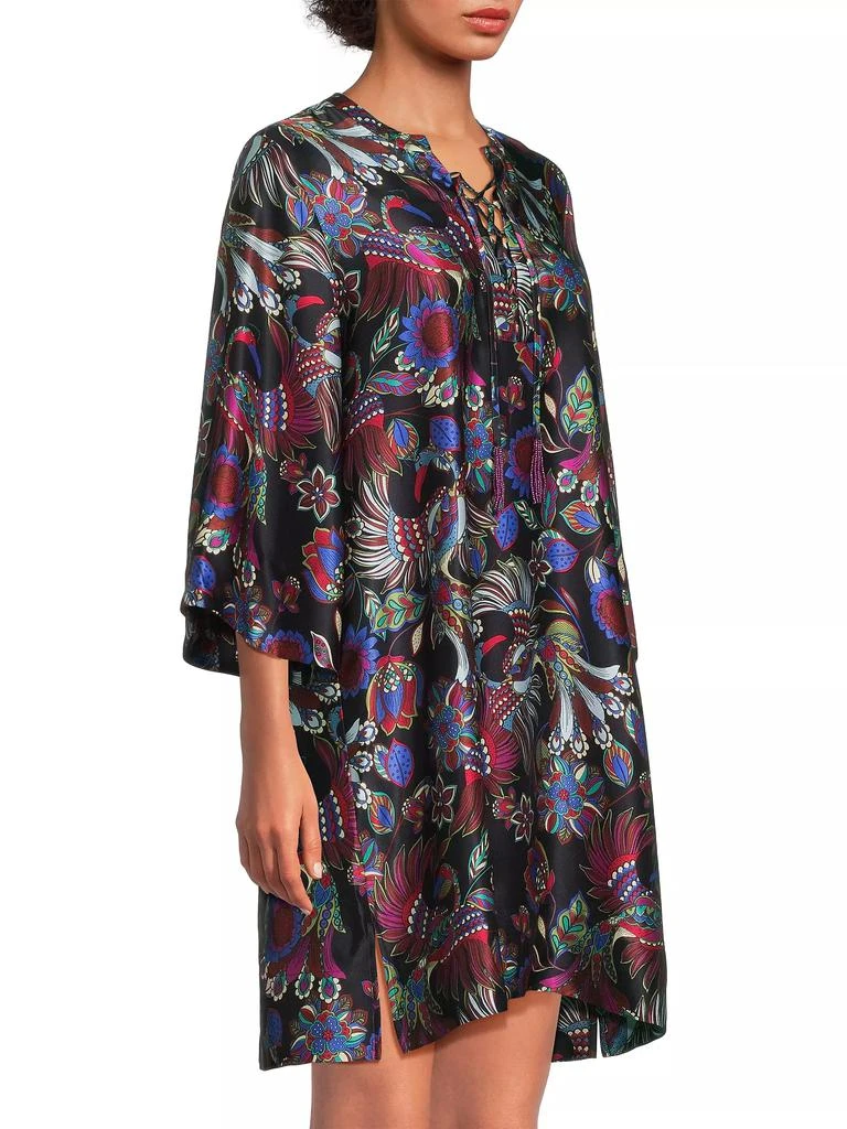 Johnny Was Avya Floral Silk Kimono-Style Dress 4