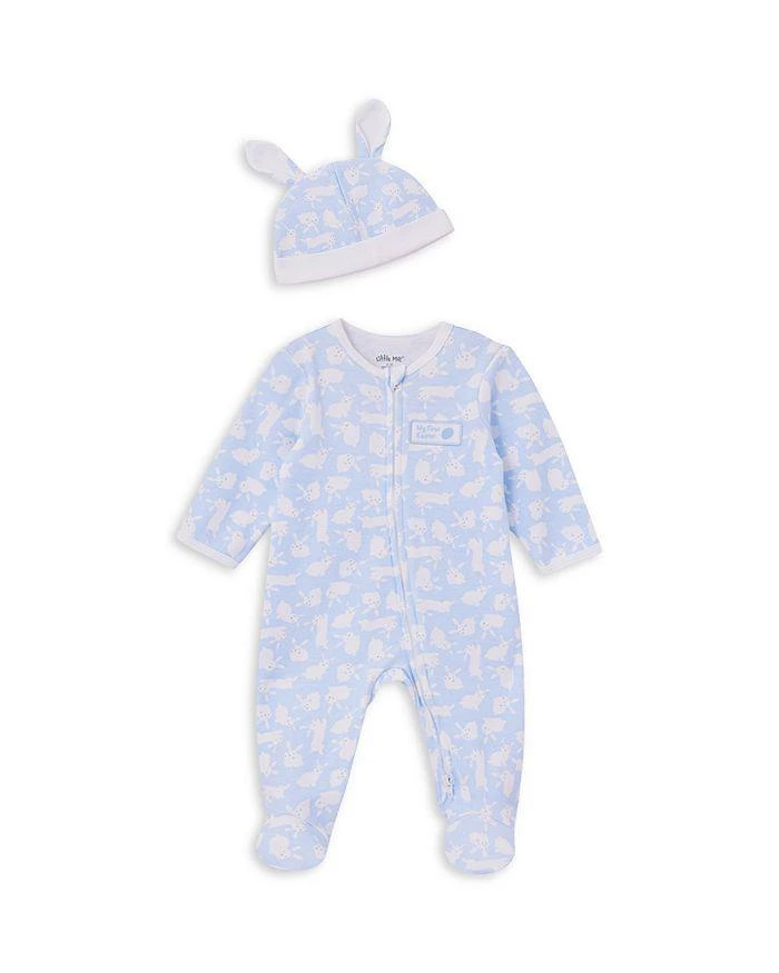 Little Me Boys' Bunny Cotton Footie & Hat Set - Baby 1