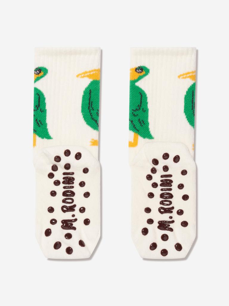 Mini Rodini Kids Pelican Anti Slip Socks in White