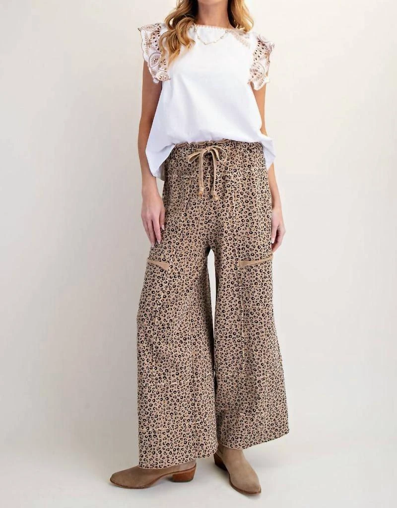 Easel Easel - Women
s Animal Mineral Washed Terry Knit Pants 3