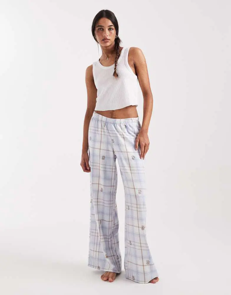 HOLLISTER Hollister baggy flannel pyjama bottoms in blue plaid