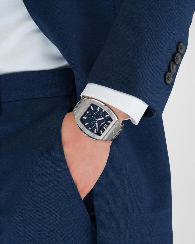Salvatore Ferragamo F-80 Tonneau Chrono Stainless Steel Bracelet Watch 2