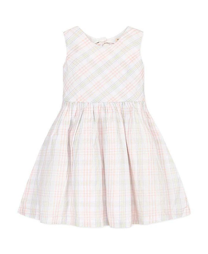 Hope & Henry Girls' Organic Stretch Poplin Button Back Party Dress - Little Kid, Big Kid