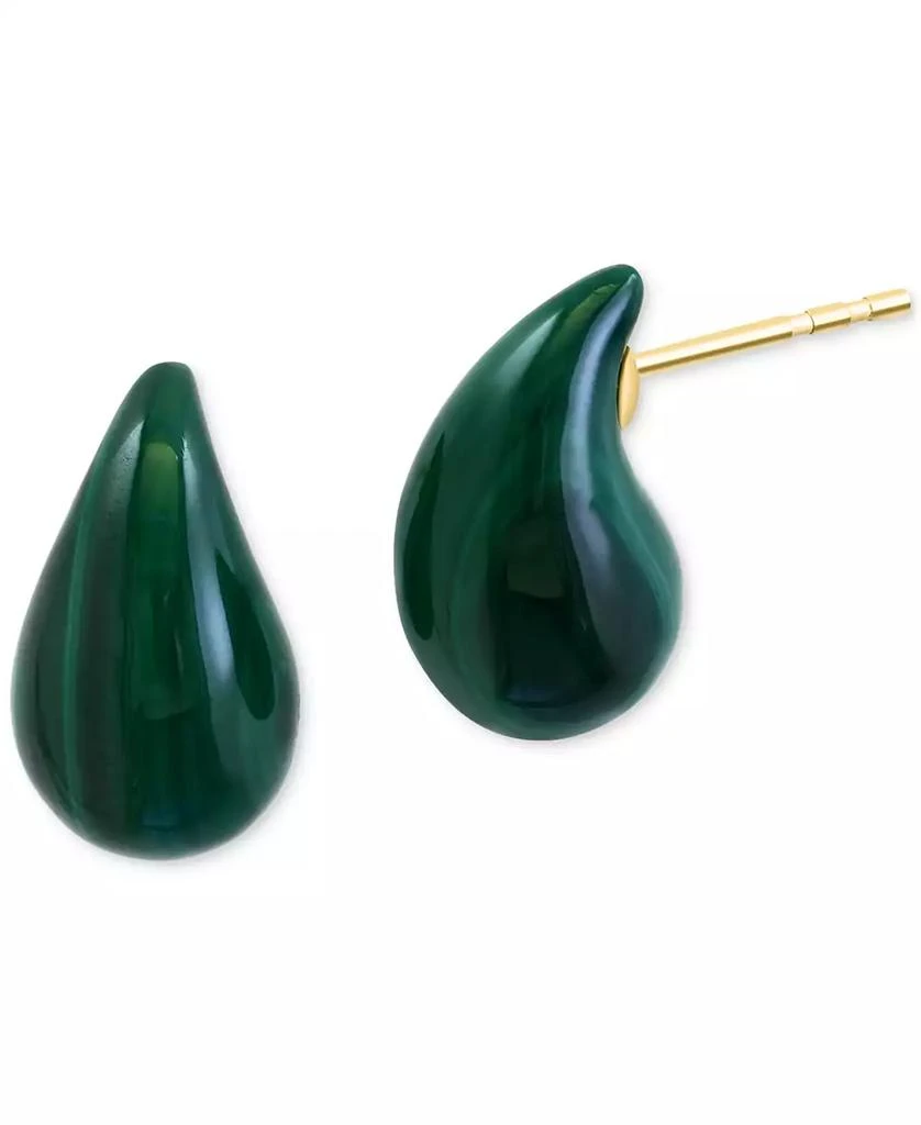 Effy EFFY® Malachite Fancy-Cut Curved Teardrop Stud Earrings in 14k Gold 3