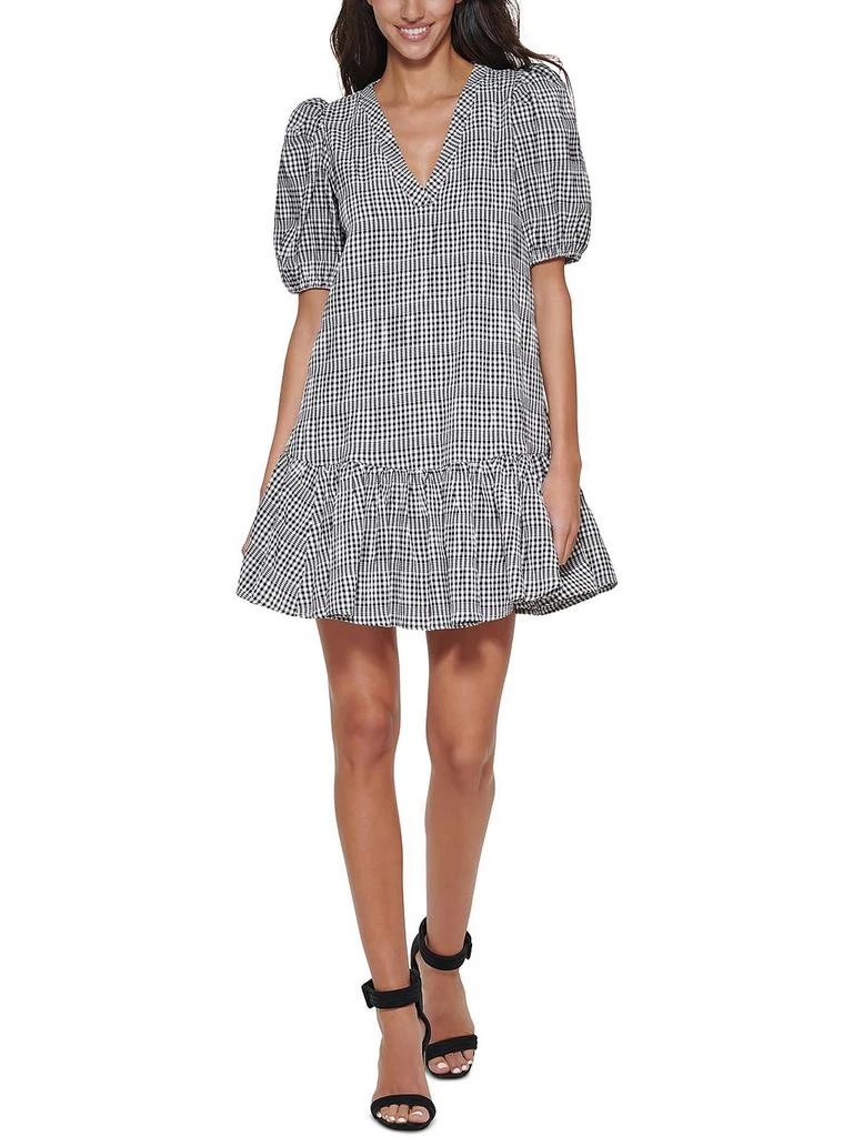 Calvin Klein Womens Gingham Knee-Length Shift Dress 1