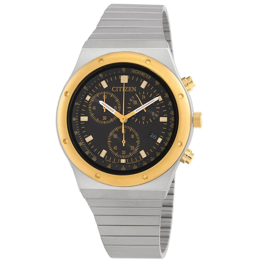 Citizen Chronograph Quartz Black Dial Men's Watch AT2544-64E 1