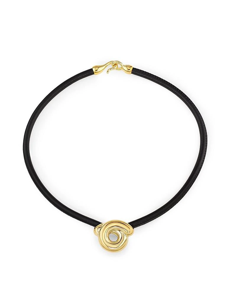 Bea Bongiasca Tarallo 9K Yellow Gold
Leather Necklace