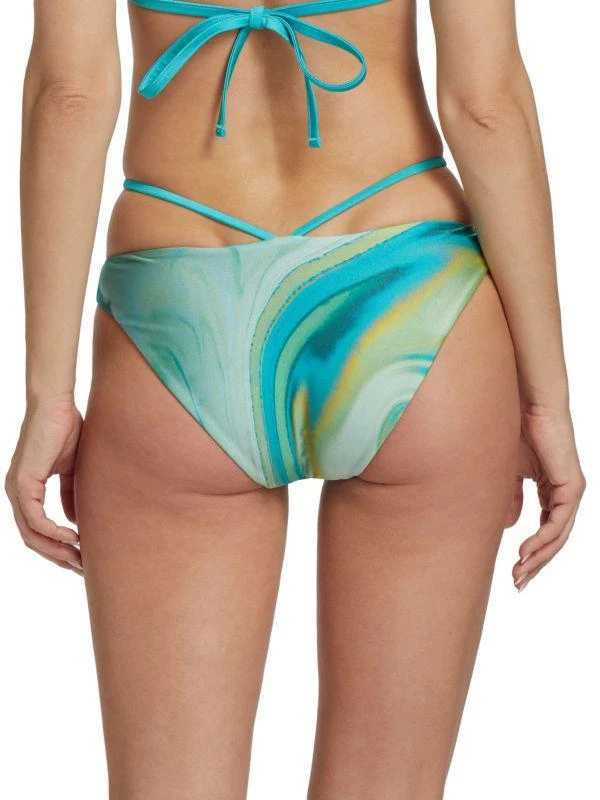 SIMKHAI Emmalyn Marble Strappy Bikini Bottoms 2