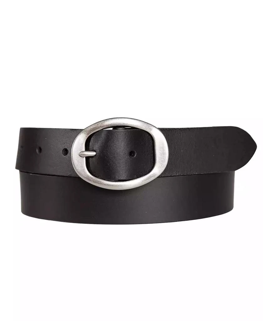 Lucky Brand Women's Oval Center Bar Buckle Leather Belt 1