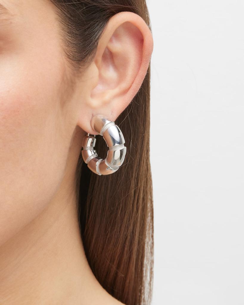 NM Estate Estate Mauboussin 18K White Gold Paris Shrimp Hoop Earrings