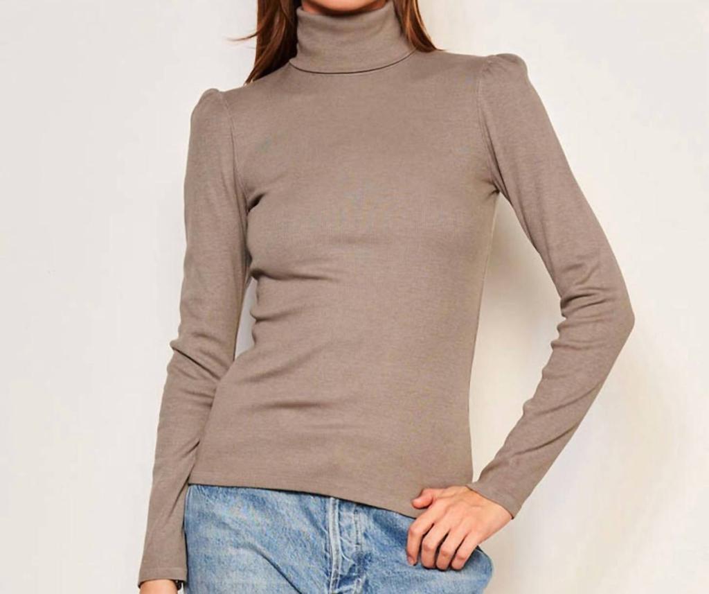 Sundry Sundry - Puff Sleeve Turtleneck Top