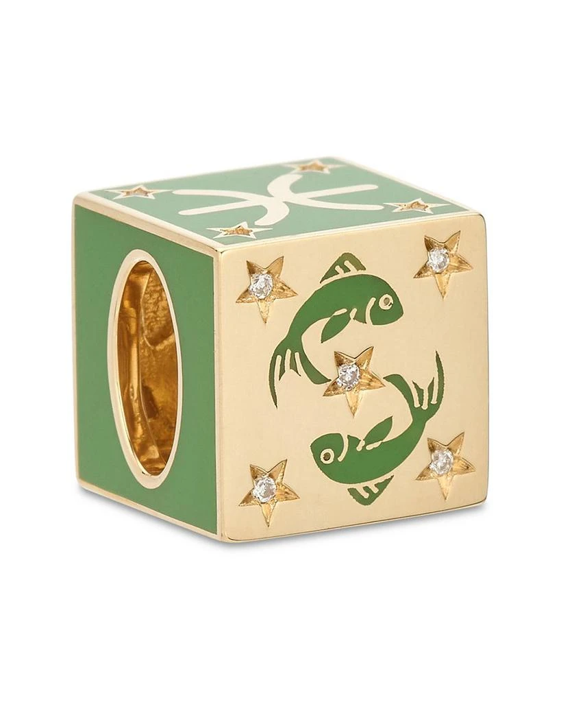 Adina Reyter 9K Pisces Zodiac Diamond 
Ceramic Block Big Bead 3