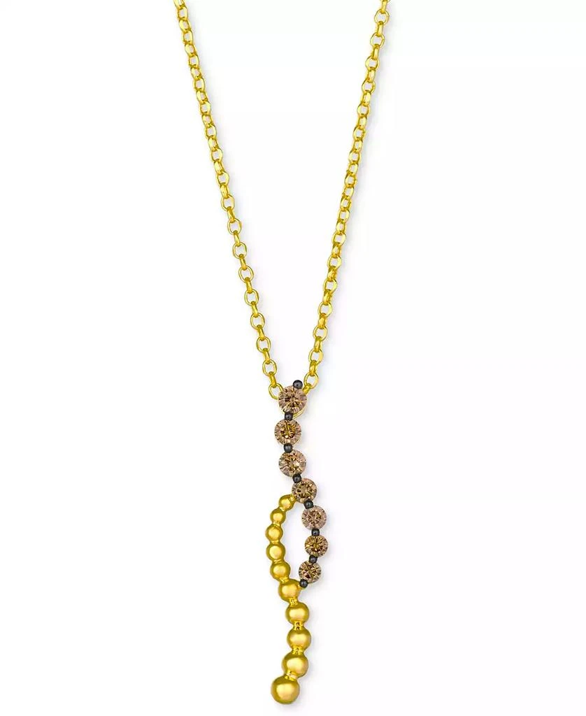 Le Vian Chocolatier® Chocolate Diamond® (3/8 ct. t.w.) Linear Pendant 19" Necklace in 14k Honey Gold 1