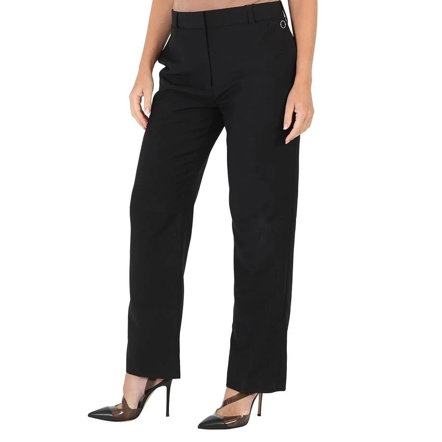 Burberry Black Pocket Detail Wool Mohair Tailored Trousers 2