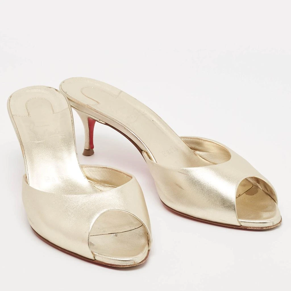 Christian Louboutin Christian Louboutin Metallic Gold Leather Me Dolly Slide Sandals Size 37.5 4