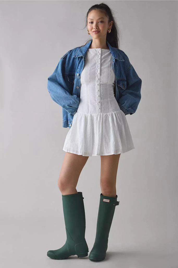 Kiss The Sky Kiss The Sky Eyelet Boatneck Drop Waist Mini Dress 2