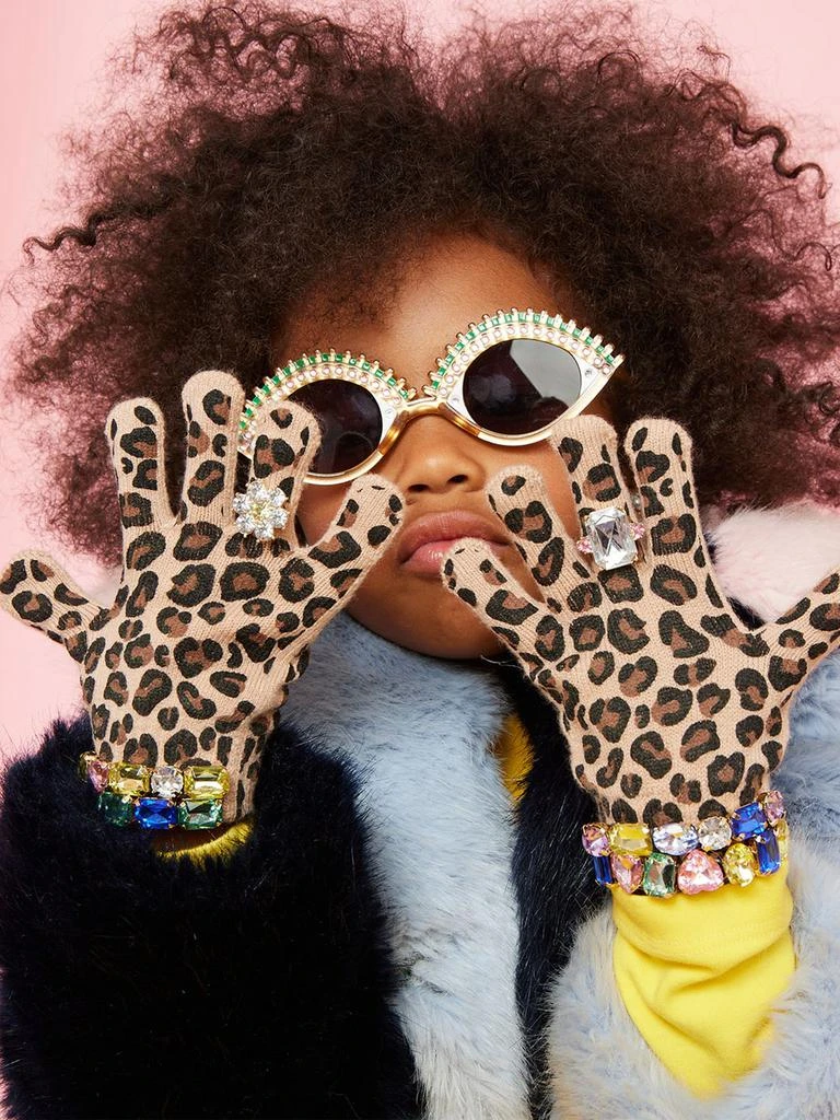 Super Smalls Super Smalls Girls Jungle Leopard Gloves in Multicolour 2