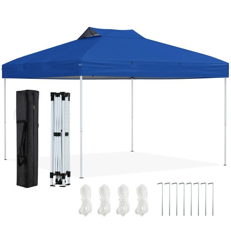 Hivvago 10 X 10 Ft Foldable Outdoor Patio Shelter Canopy Tent With 1-Push Center Lock 7