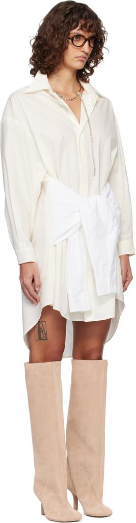 MM6 Off-White Multi Wear Cotton Poplin Minidress