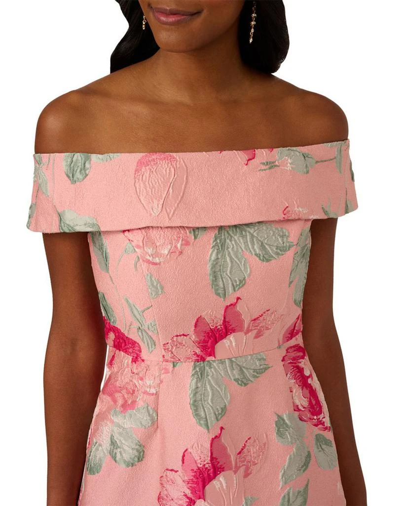 Adrianna Papell Off The Shoulder Jacquard Dress 3