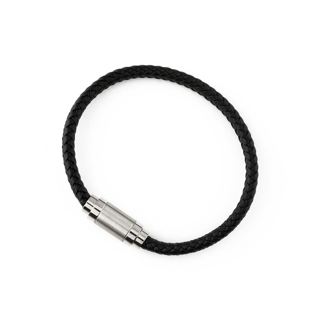 Orelia & Joe Black Plaited Leather Bracelet 1