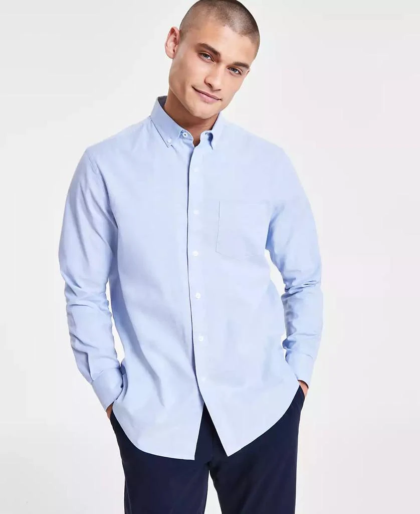 Club Room Men's Solid Stretch Oxford Cotton Shirt, Created for Macy's 1