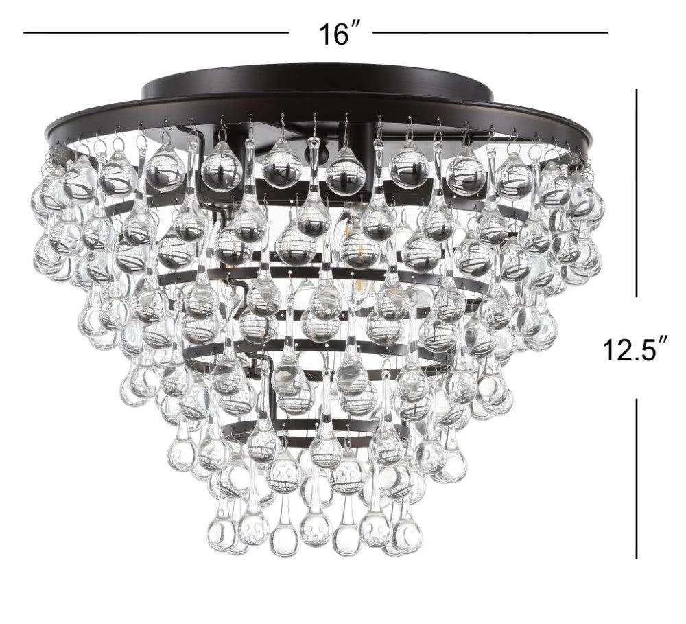 JONATHAN Y Toronto 16" Metal/Crystal LED Flush Mount 4