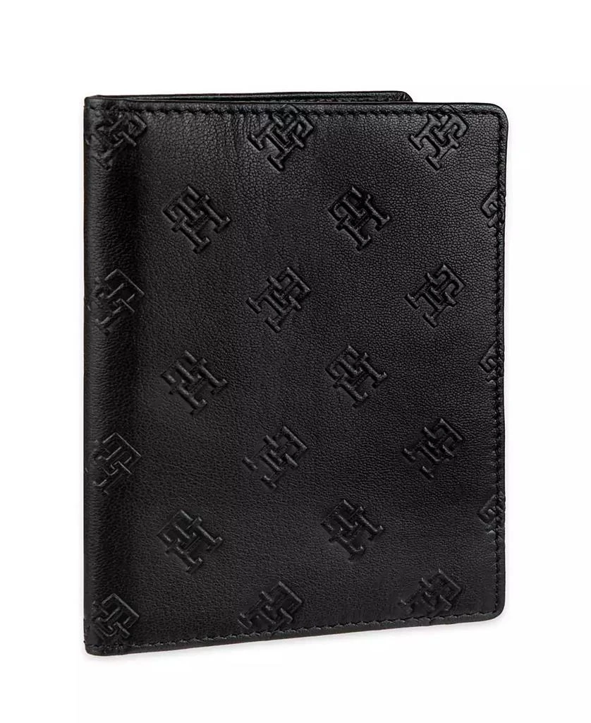 Tommy Hilfiger Men's Embossed Leather Passport Wallet with AirTag Holder Luggage Tag, 2-Piece Set 3