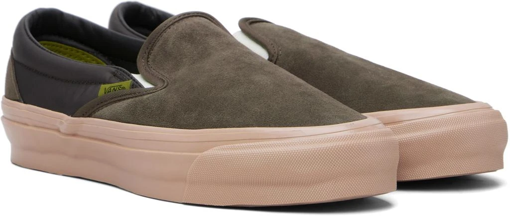 Vans Brown Premium Classic Slip-On Sneakers 4