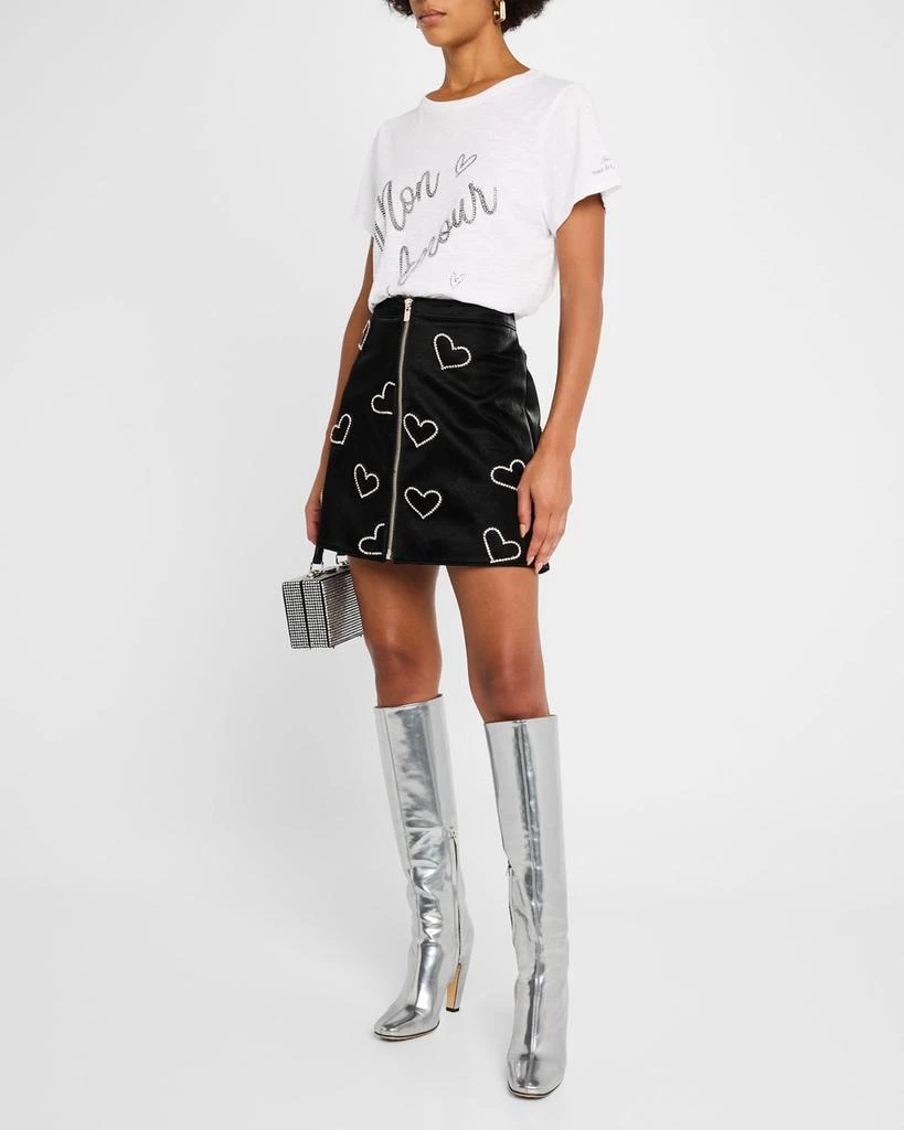 Cinq a Sept Mon Amour Rhinestone Cotton Tee 2