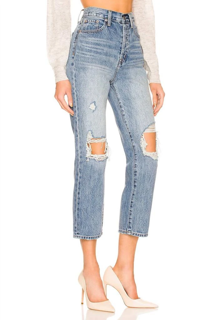 PISTOLA Cassie Super High Rise Straight Crop Jean In Blossom Distressed 2
